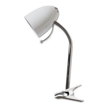 Aigostar -  Stolná lampa s klipom 1xE27/11W/230V biela/lesklý chróm