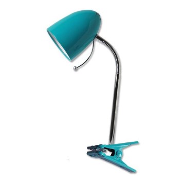 Aigostar -  Stolná lampa s klipom 1xE27/11W/230V modrá/lesklý chróm