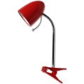 Aigostar - Stolná lampa s klipom 1xE27/36W/230V červená/chróm