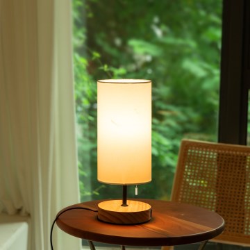Aigostar - Stolná lampa s USB portom 1xE27/40W/230V béžová