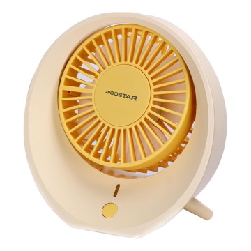 Aigostar - Stolný nabíjací ventilátor 3W/5V 1200mAh USB oranžová