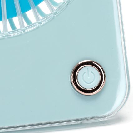 Aigostar - Stolný nabíjací ventilátor 5W/5V 3600mAh USB modrá