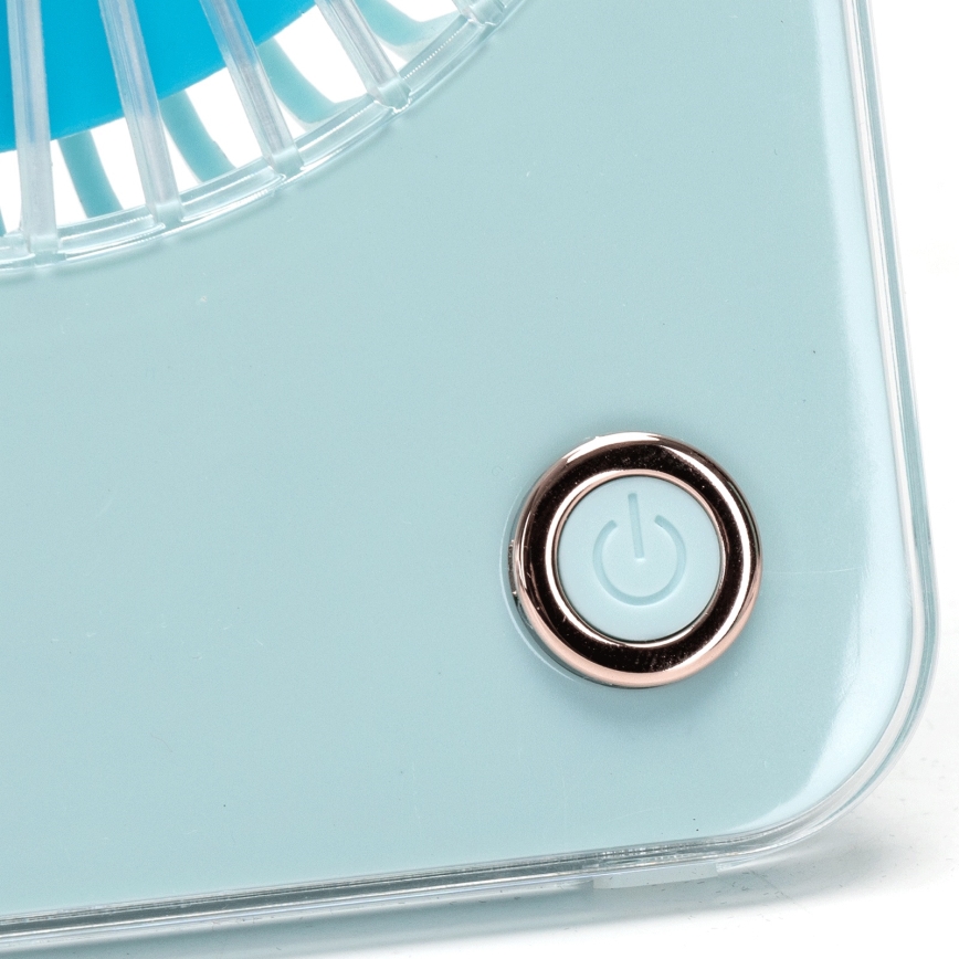 Aigostar - Stolný nabíjací ventilátor 5W/5V 3600mAh USB modrá