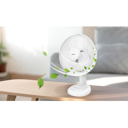 Aigostar - Stolný ventilátor 35W/230V 34 cm biela