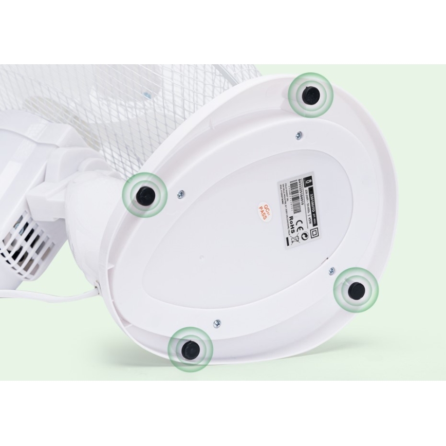 Aigostar - Stolný ventilátor 45W/230V 34 cm biela