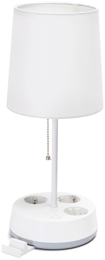Aigostar - Stolová lampa so zásuvkami 1xE27/60W/230V biela