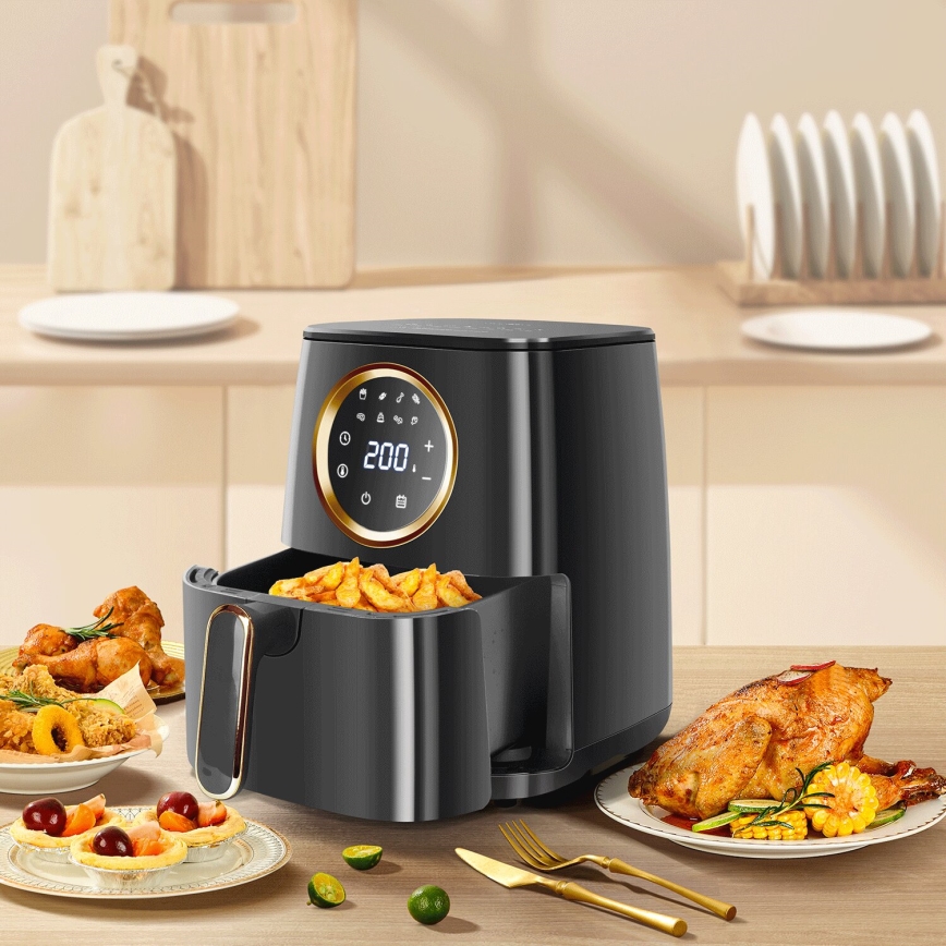 Aigostar - Teplovzdušná fritéza 1400W/230V 4,2l čierna