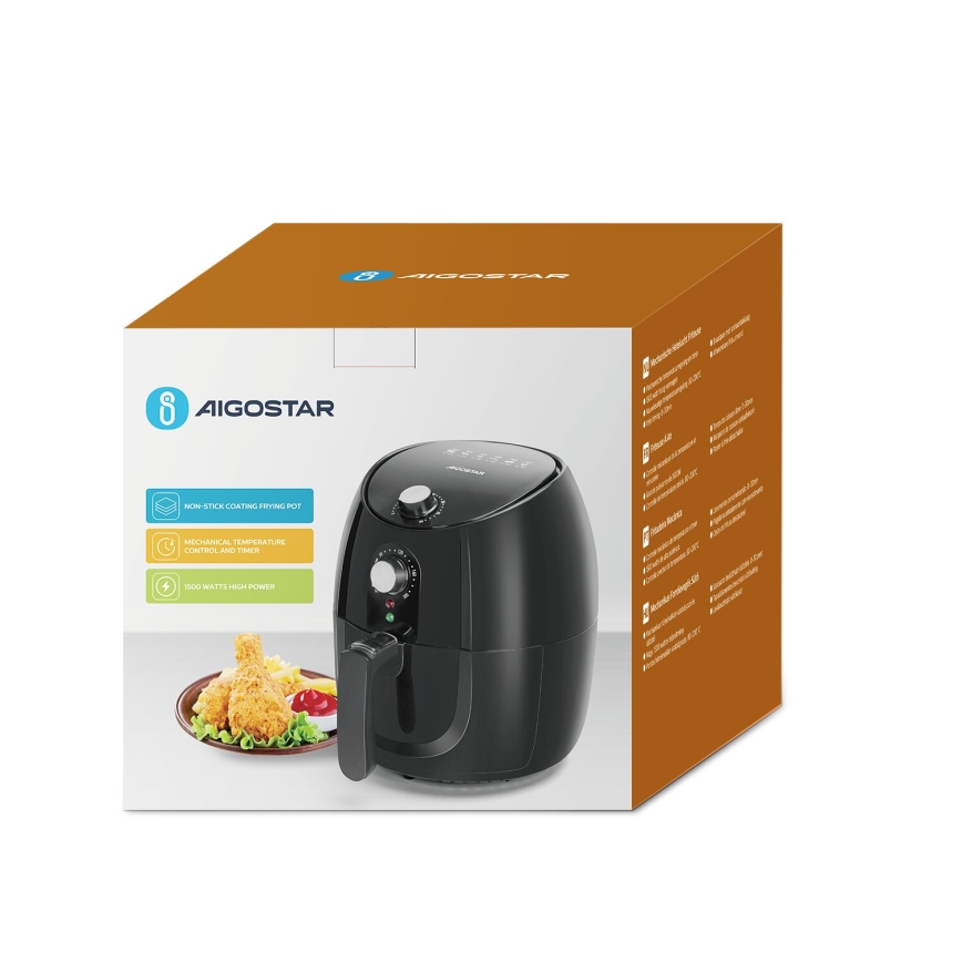 Aigostar - Teplovzdušná fritéza 1500W/230V 3,5l čierna