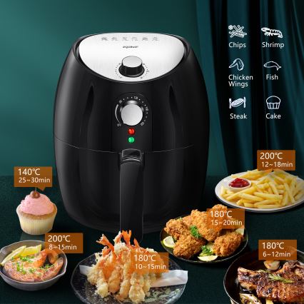 Aigostar - Teplovzdušná fritéza 1500W/230V 3,5l čierna