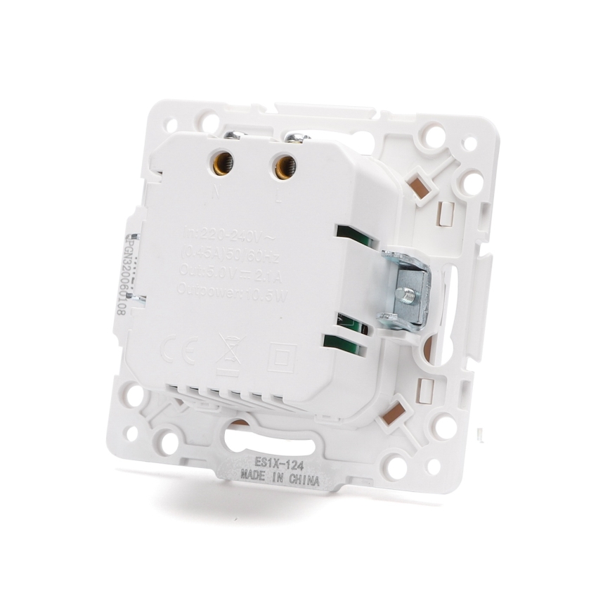 Aigostar - USB napájacia zásuvka bez rámčeka 2x USB-A biela