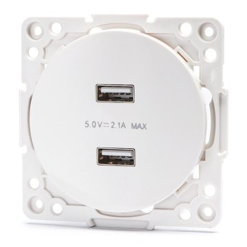 Aigostar - USB napájacia zásuvka bez rámčeka 2x USB-A biela