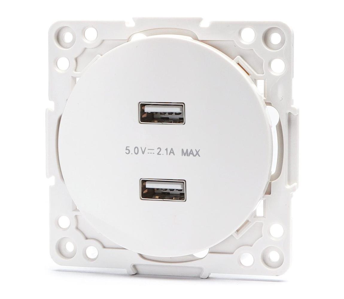 B.V. - USB napájacia zásuvka bez rámčeka 2x USB-A biela B20101QPS