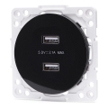 Aigostar - USB napájacia zásuvka bez rámčeka 2x USB-A čierna