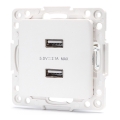Aigostar - USB napájacia zásuvka bez rámika 2x USB-A biela