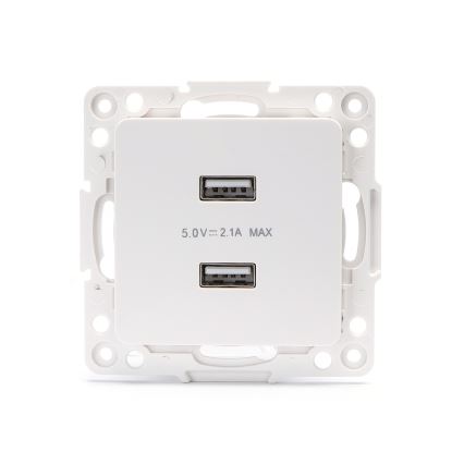 Aigostar - USB napájacia zásuvka bez rámika 2x USB-A biela