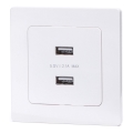 Aigostar - USB napájacia zásuvka s rámikom 2x USB-A biela