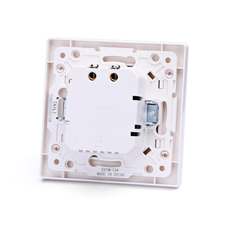 Aigostar - USB napájacia zásuvka s rámikom 2x USB-A biela