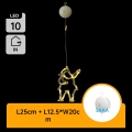 Aigostar - Vianočná LED dekorácia 10xLED/3xAAA Santa Claus 20 cm