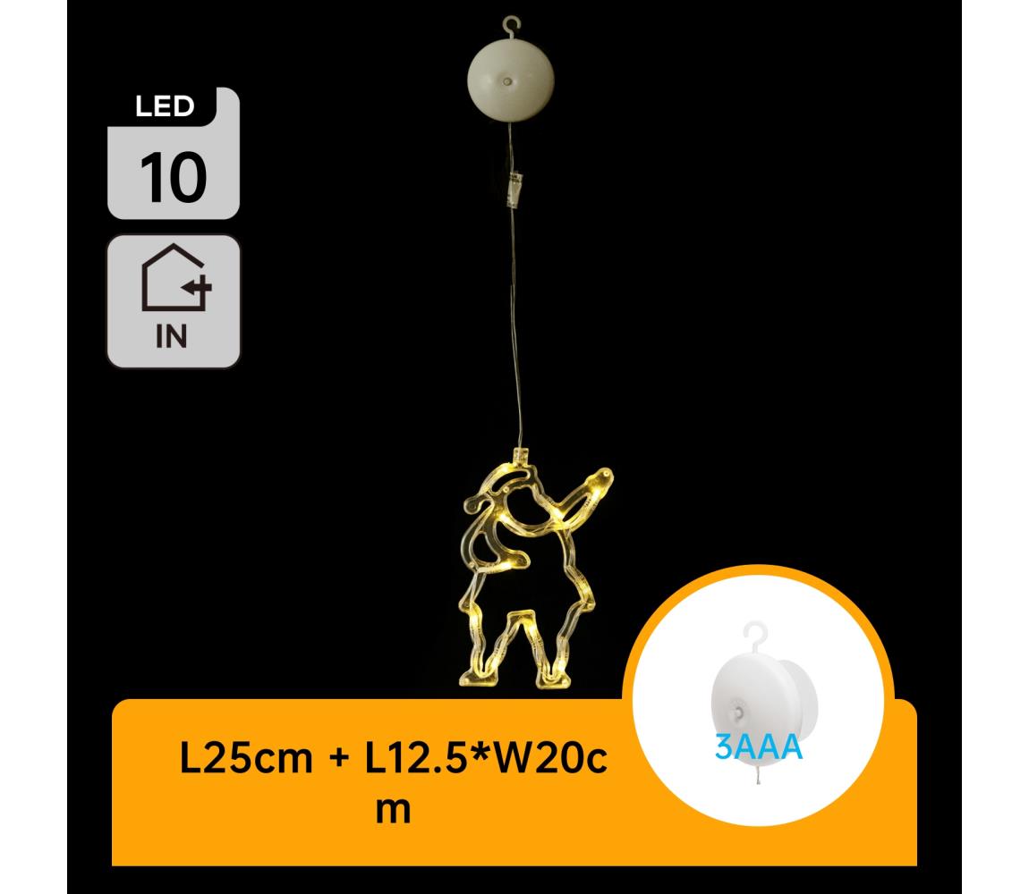 B.V.  - Vianočná LED dekorácia 10xLED/3xAAA Santa Claus 20 cm B10303K5P