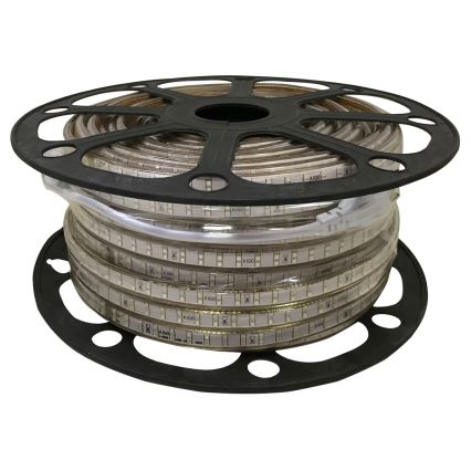 LED páska je navinutá na cievke s plastovým držiakom. Na obale pásky je opakovane vytlačený kód „A100“.