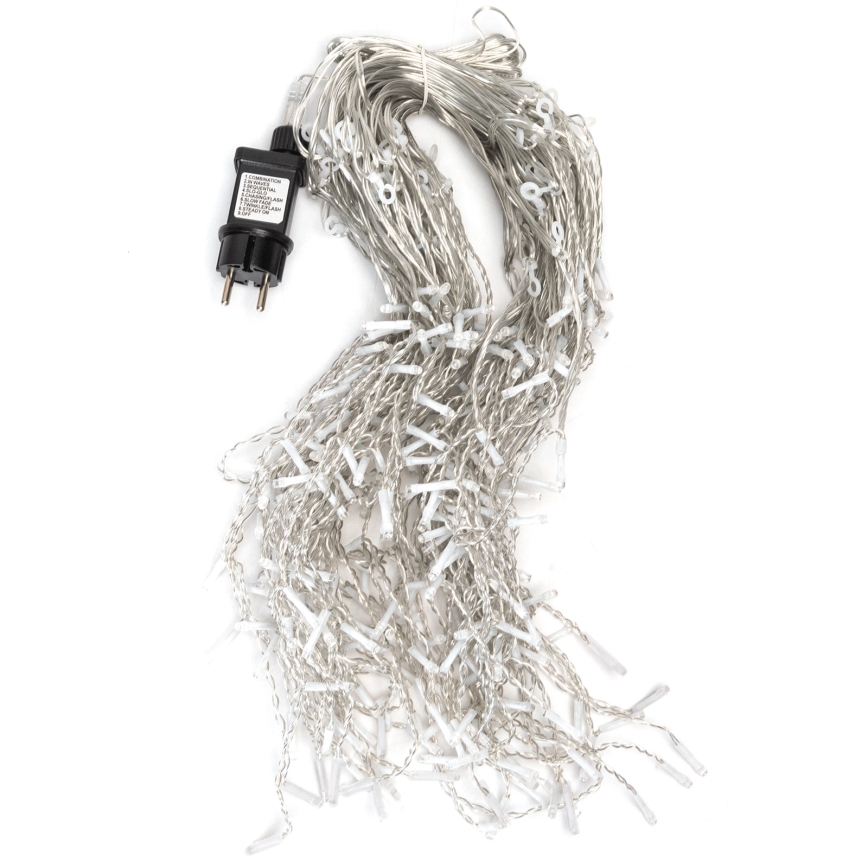 Aigostar - LED Vonkajší  reťaz 300xLED/8 funkcií 15x0,4 m IP44 studená biela