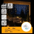 Aigostar - vonkajší LED vianočný reťaz 300xLED/8 funkcií 3xAA 18x0,6 m IP44 teplá biela