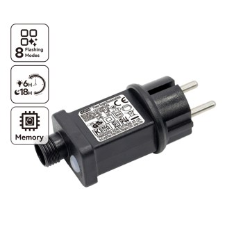 Aigostar - Vonkajší napájací adaptér 9W/31V/8 funkcií IP44 čierna