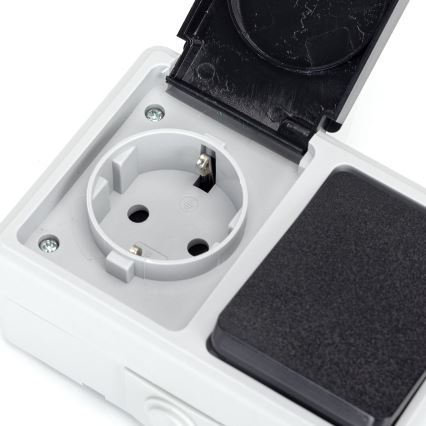 Aigostar - Vonkajší spínač 1P so zásuvkou 1x16A/250V IP54