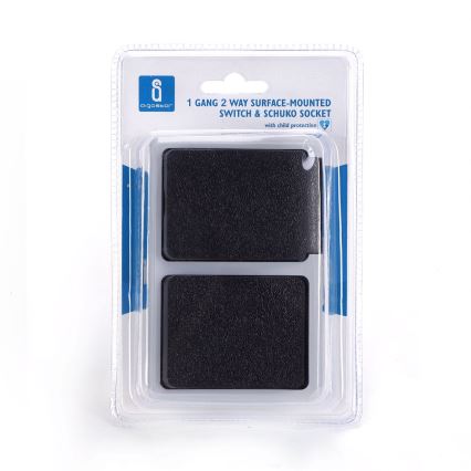 Aigostar - Vonkajší spínač 1P so zásuvkou 1x16A/250V IP54 SCHUKO