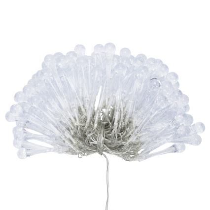 Aigostar - Vonkajší vianočný LED reťazec 100xLED/8 režimov 3xAA 10 m IP44 teplá biela kvapky