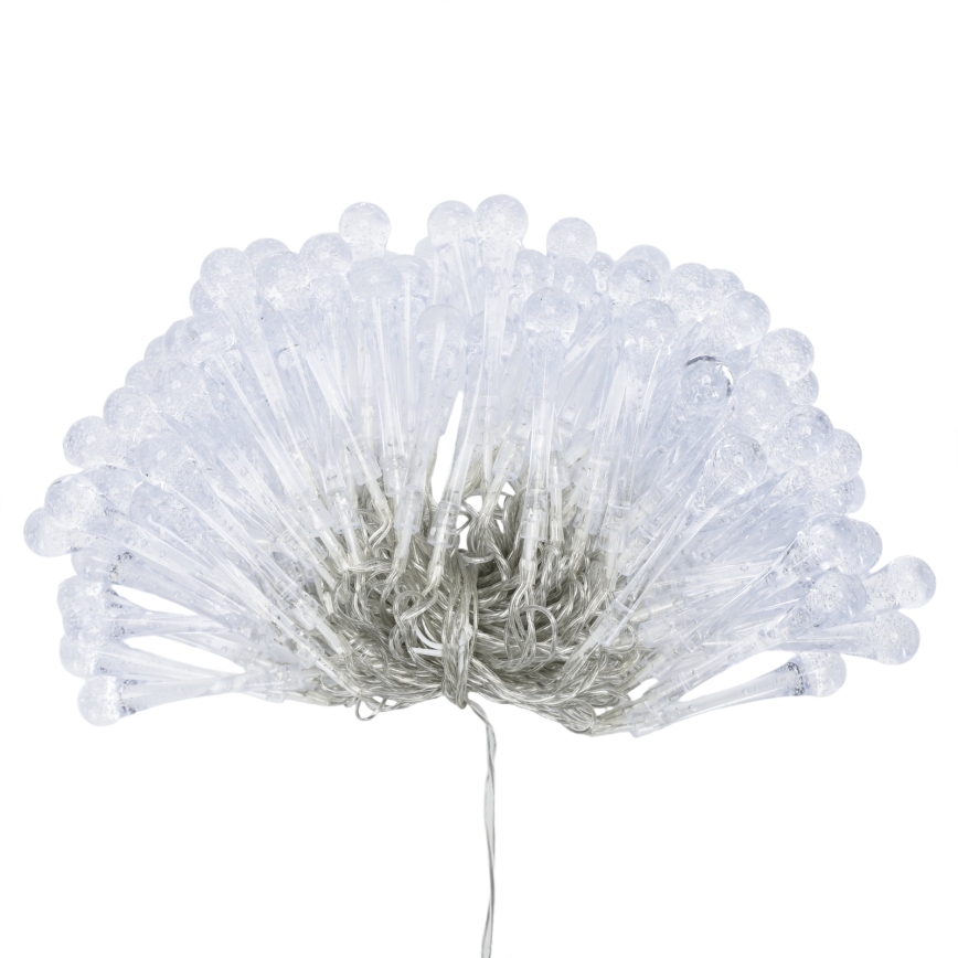 Aigostar - Vonkajší vianočný LED reťazec 100xLED/8 režimov 3xAA 10 m IP44 teplá biela kvapky