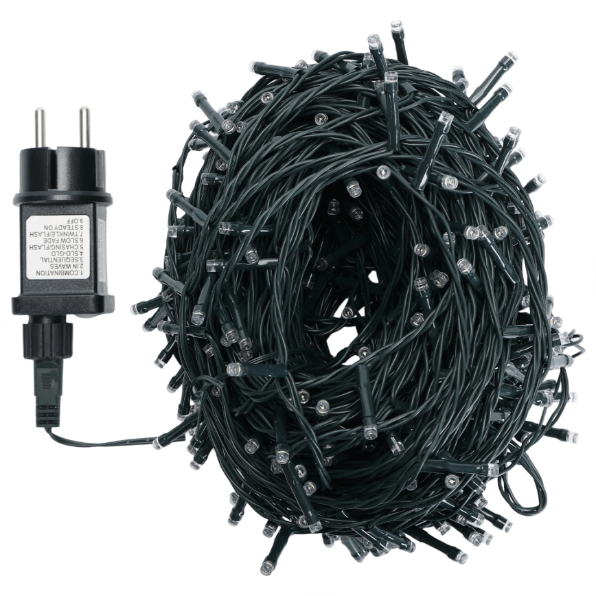 Aigostar - vonkajšia vianočná LED reťaz 500xLED/8 funkcií 50m IP44 studená biela