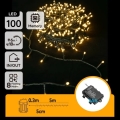 Aigostar - vonkajšia LED reťaz 100xLED/8 funkcií 3xAA 5,3 m IP44 teplá biela