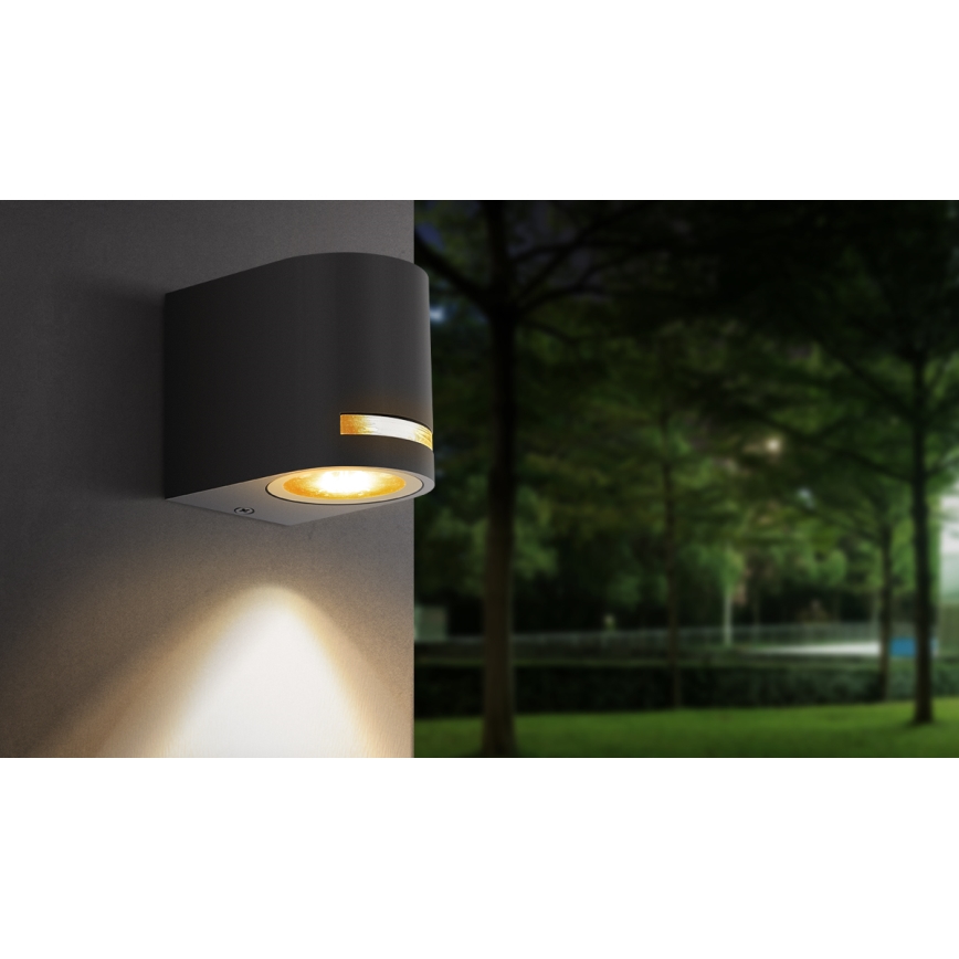 Aigostar - Vonkajšie nástenné svietidlo 1xGU10/35W/230V čierna IP54