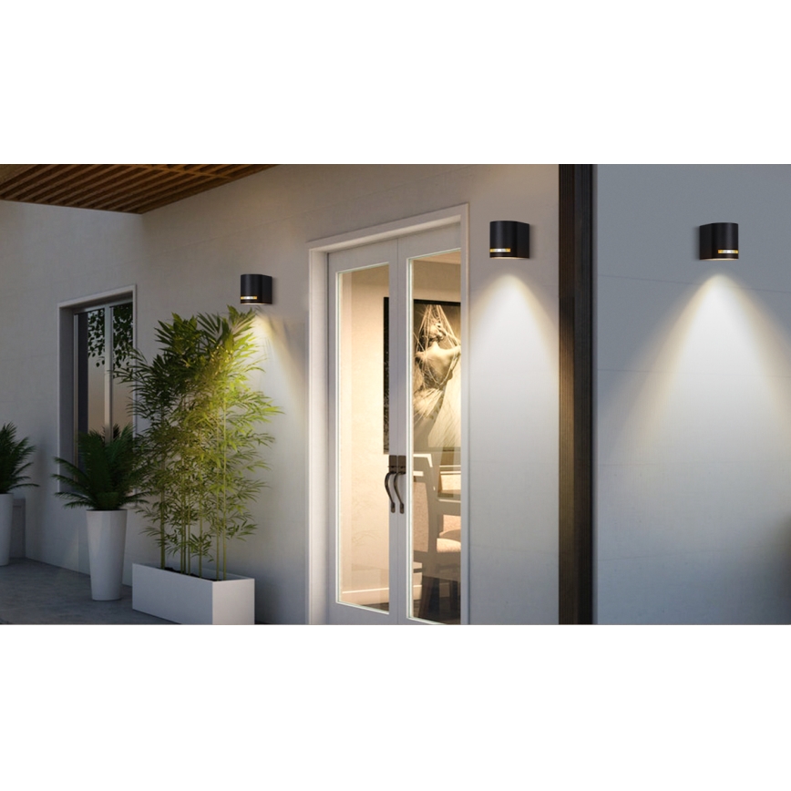 Aigostar - Vonkajšie nástenné svietidlo 1xGU10/35W/230V čierna IP54