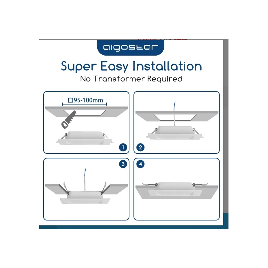 Aigostar - Zapustené LED svietidlo LED/6W/230V 3000K 12x12 cm biele