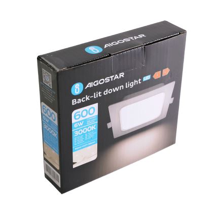 Aigostar - Zapustené LED svietidlo LED/6W/230V 3000K 12x12 cm biele