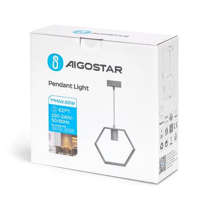 Aigostar - Závesné svietidlo 1xE27/60W/230V béžové