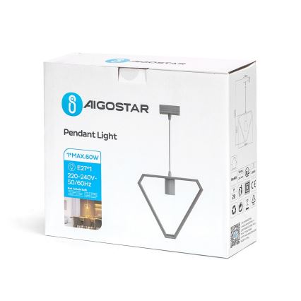 Aigostar - Závesný luster 1xE27/60W/230V béžový