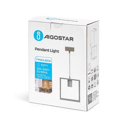 Aigostar - Závesný luster 1xE27/60W/230V béžový