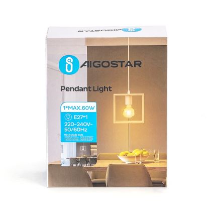 Aigostar - Závesný luster 1xE27/60W/230V béžový