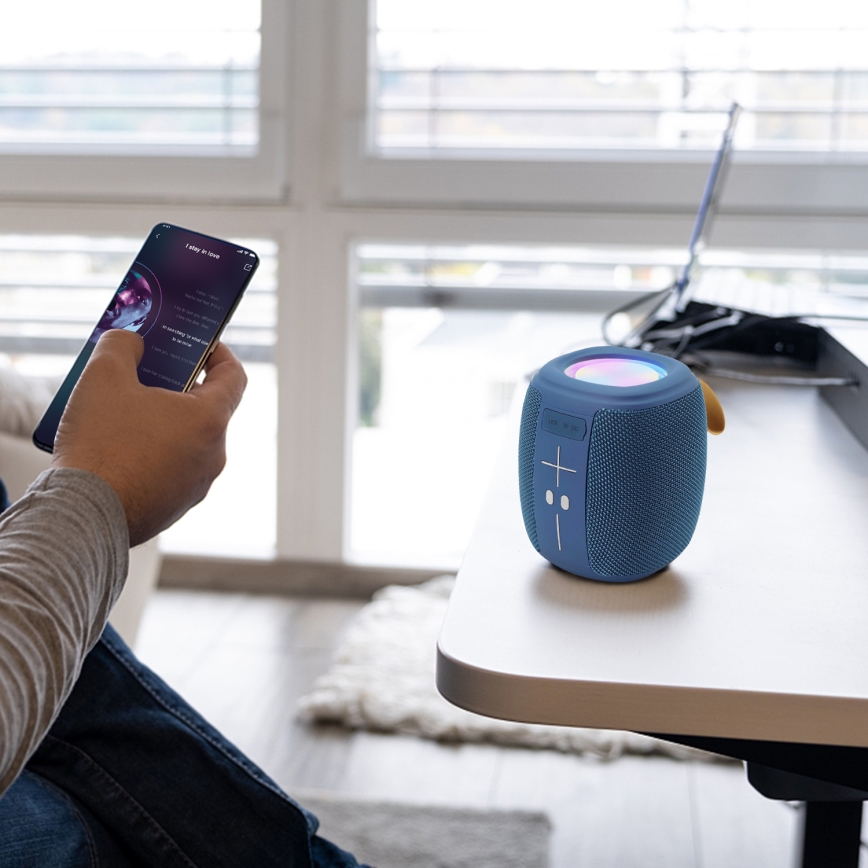 AKAI ABTS-V5 BL - Bezdrôtový reproduktor s mikrofónom 3W/1200 mAh modrá