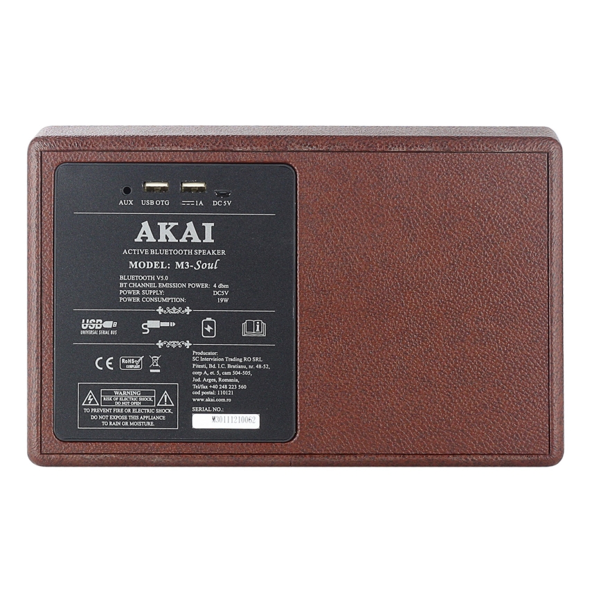 AKAI M3 SOUL COFFEE - Bezdrôtový reproduktor 20W/6000 mAh