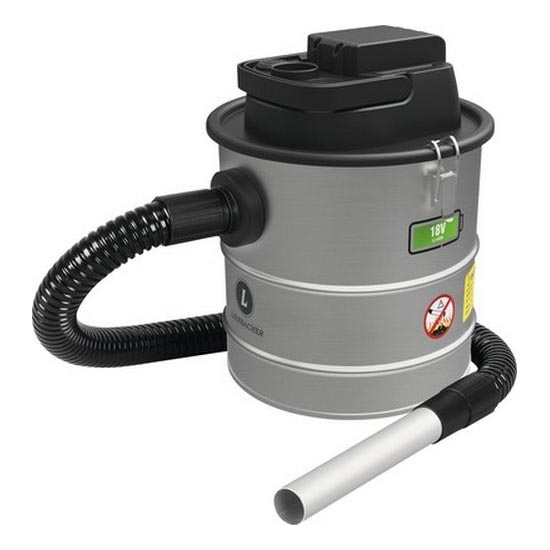 AKU vysávač popola s HEPA filtrom 12 l 110W/18V 2000 mAh matný chróm