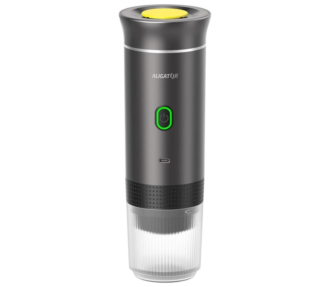 Aligator ACM002 - Prenosný nabíjací kávovar PortaCaffé 3 v 1 72W/7500 mAh sivá ACM002