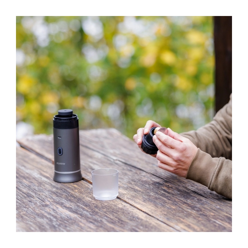 Aligator ACM002 - Prenosný nabíjací kávovar PortaCaffé 3 v 1 72W/7500 mAh sivá