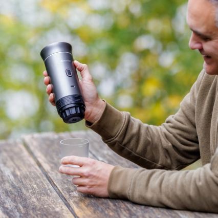 Aligator ACM002 - Prenosný nabíjací kávovar PortaCaffé 3 v 1 72W/7500 mAh sivá