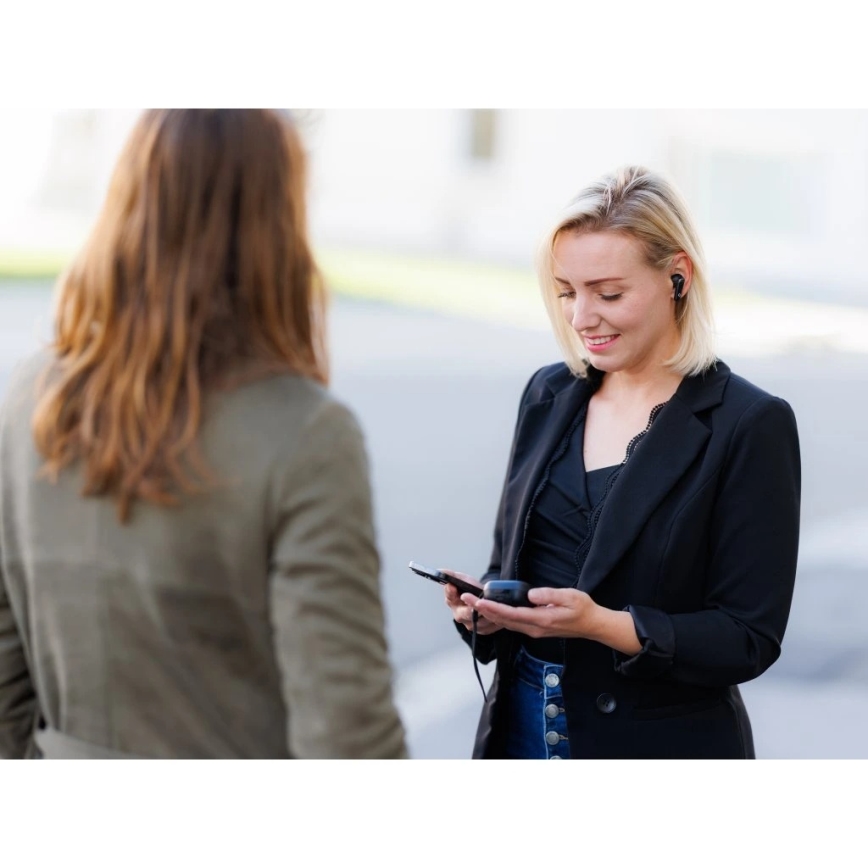 Aligator ATR10BK - Bezdrôtové slúchadlá s prekladačom 2v1 Pods Translate 470 mAh + 2x 40 mAh čierne