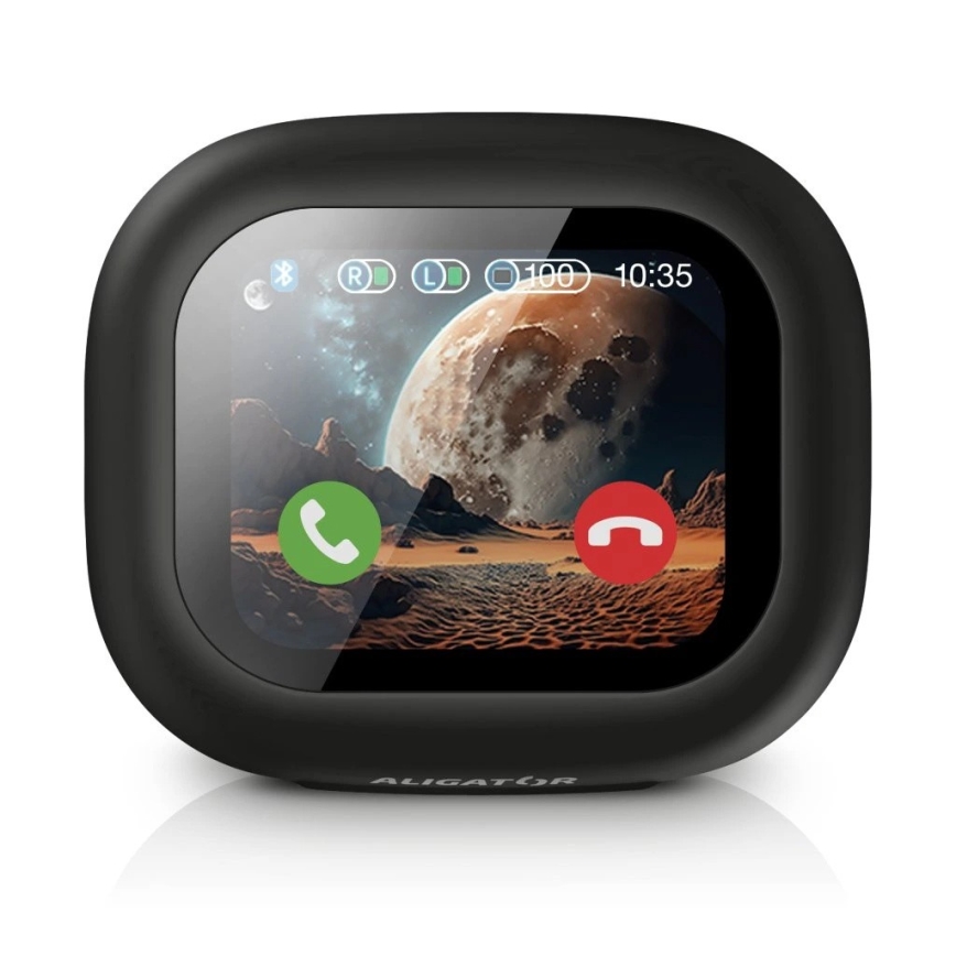 Aligator ATR10BK - Bezdrôtové slúchadlá s prekladačom 2v1 Pods Translate 470 mAh + 2x 40 mAh čierne