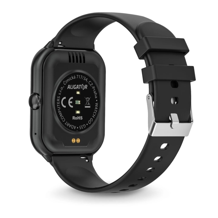 Aligator AW10BK - Inteligentné hodinky Watch GO 220 mAh IP67 čierna